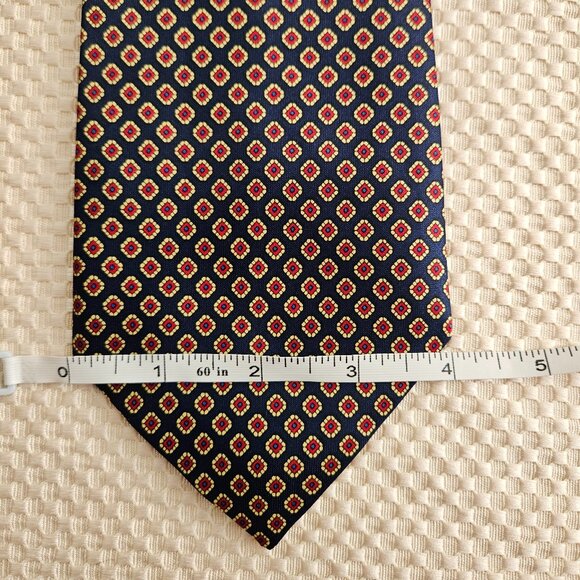 Rene Chagal Hand Made Red, Yellow & Black Tie, Geometrical Pattern - Picture 8 of 10